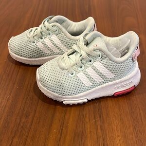 Adidas blue and pink toddler sneakers size 4